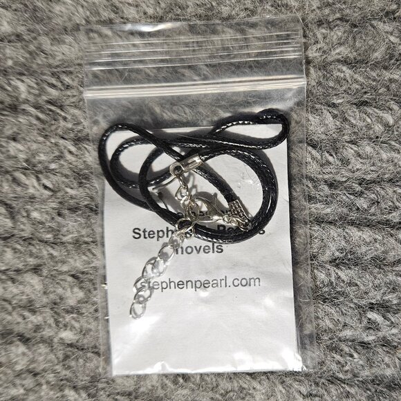 Triple moon and pentagram, 2.8 cm wide, pendant and earrings set, new charms - Picture 3 of 3